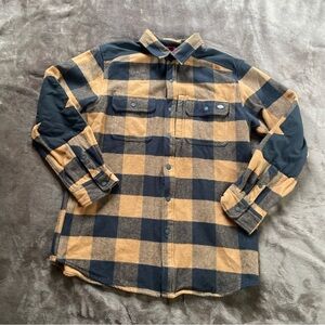 Dickies Orange Black Buffalo Colorway Relax Fit Flannel Shirt Jacket Size Large